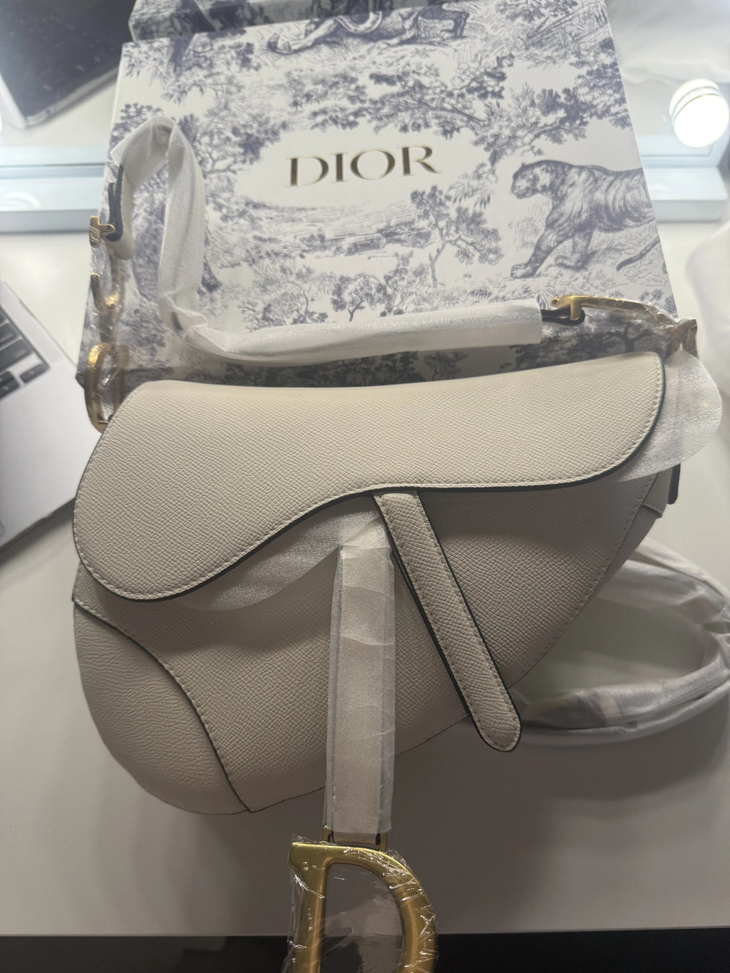 White Saddle Bag