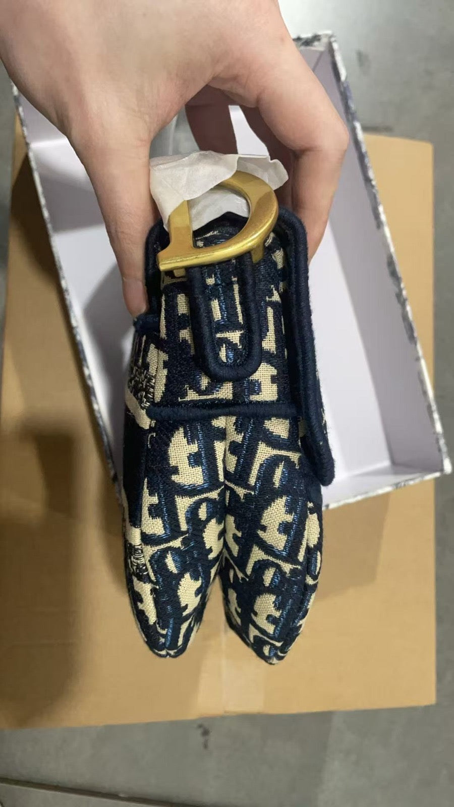 Embroidery Blue Saddle Bag