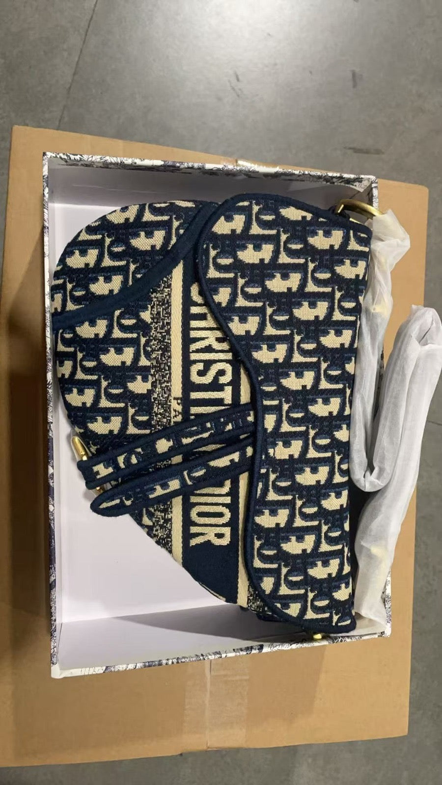 Embroidery Blue Saddle Bag