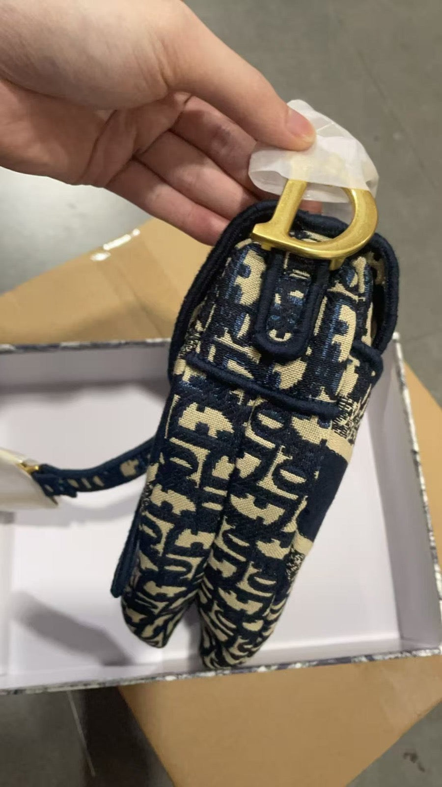 Embroidery Blue Saddle Bag