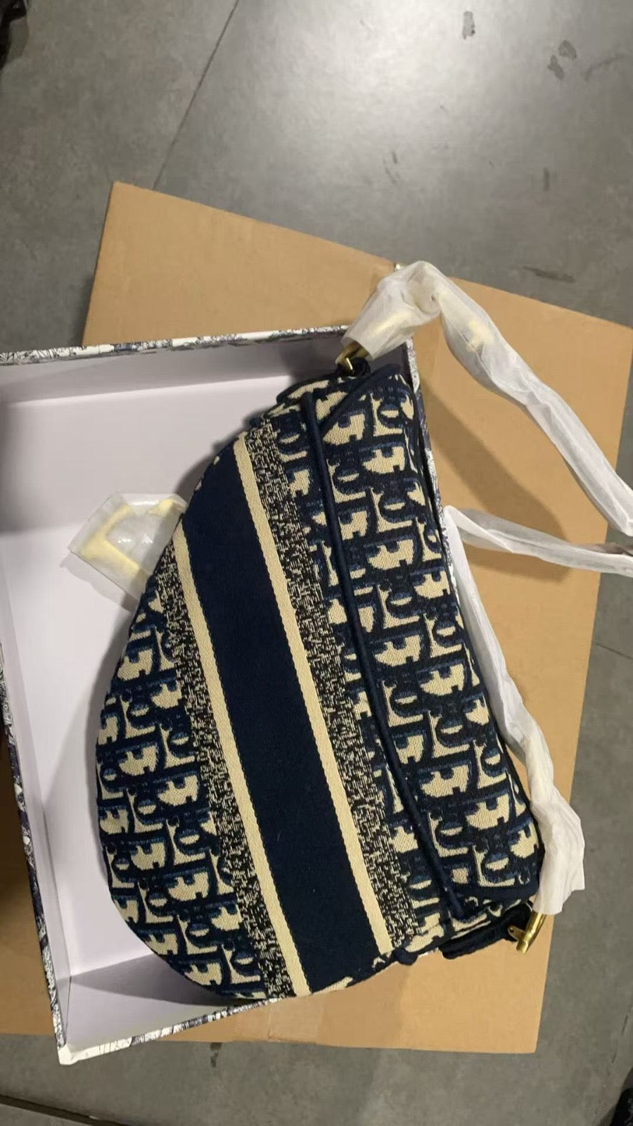 Embroidery Blue Saddle Bag