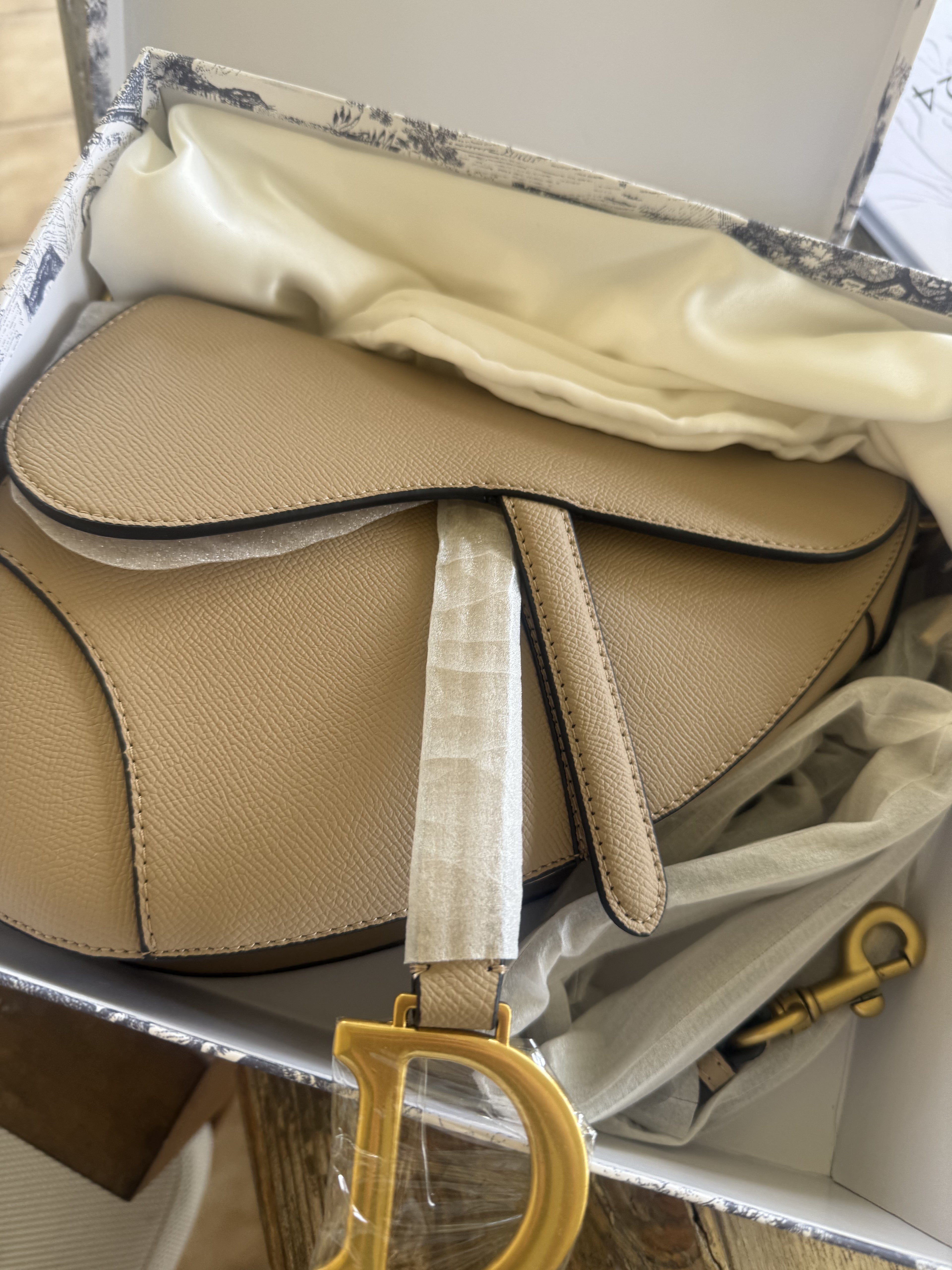 Beige Saddle Bag